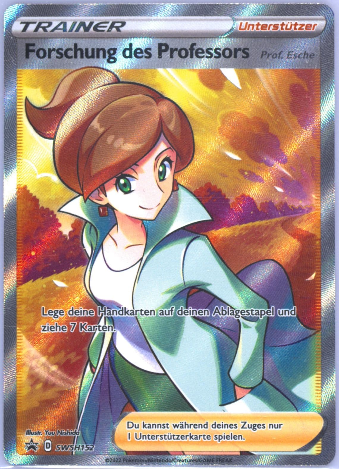Full Art/Forschung Des Professors Professor Juniper Premium Tournament Collection-German (152) 2022 Pokemon Swsh Black Star Promo