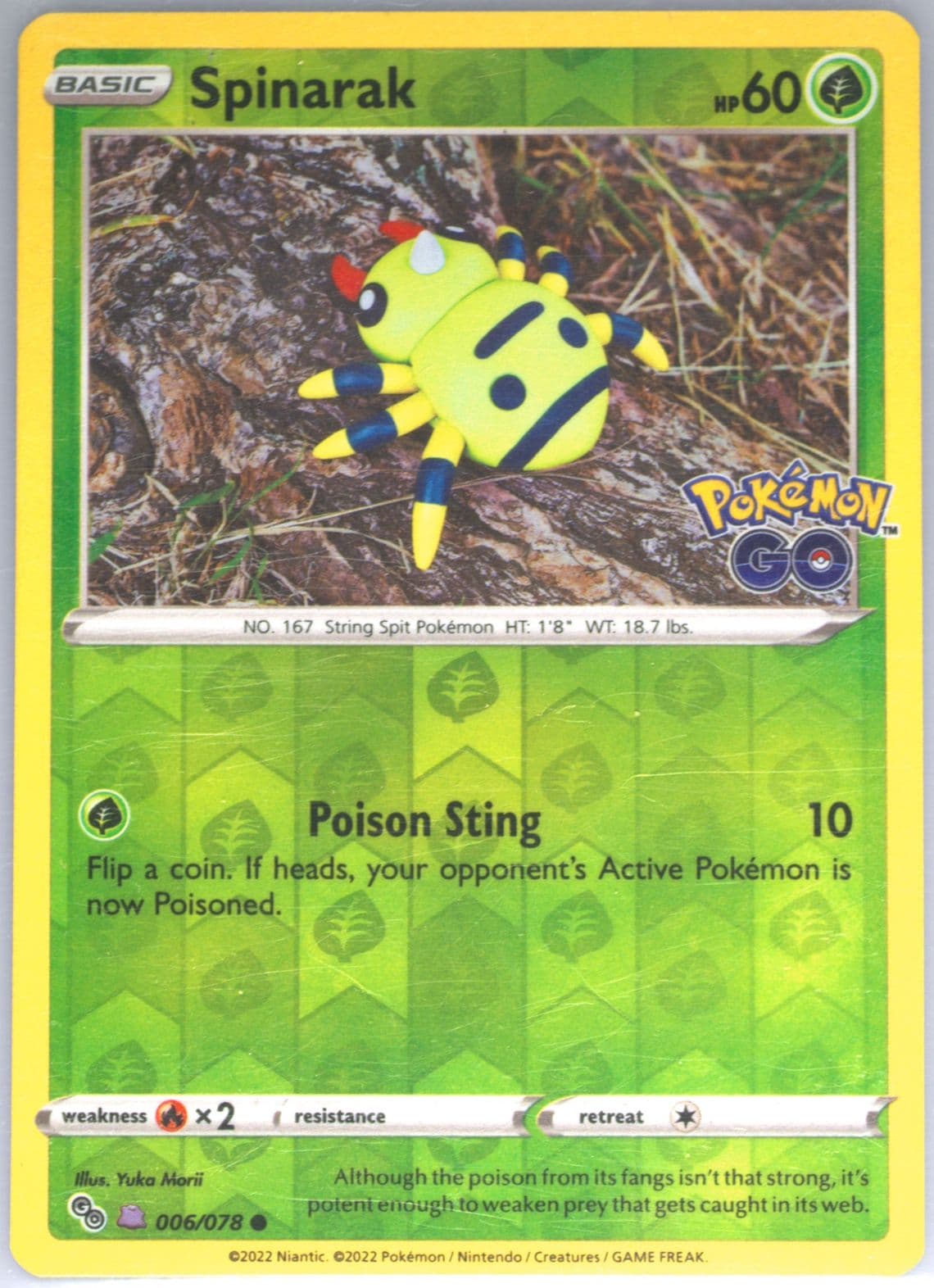 Spinarak-Reverse Foil Ditto (006) 2022 Pokemon Go