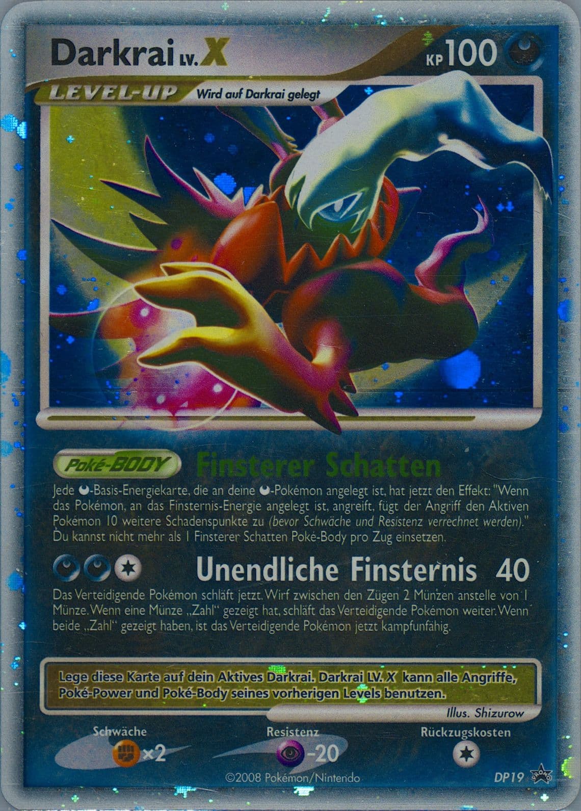Darkrai LV.X-Holo Spring Tin-German (DP19) 2008 Pokemon Diamond & Pearl Black Star Promo