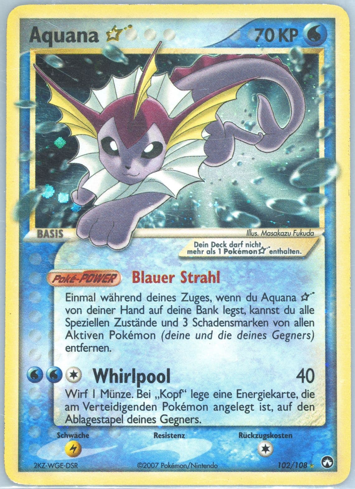 Aquana-Holo German-Gold Star (102) 2007 Pokemon EX Power Keepers