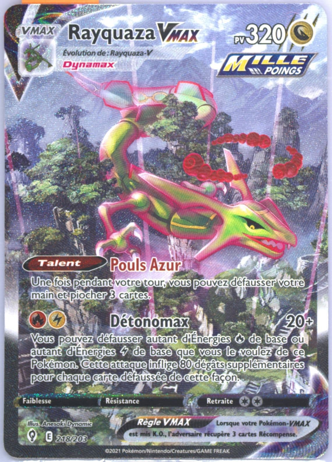 Full Art/Rayquaza Vmax French-Secret (218) 2021 Pokemon Sword & Shield Evolving Skies