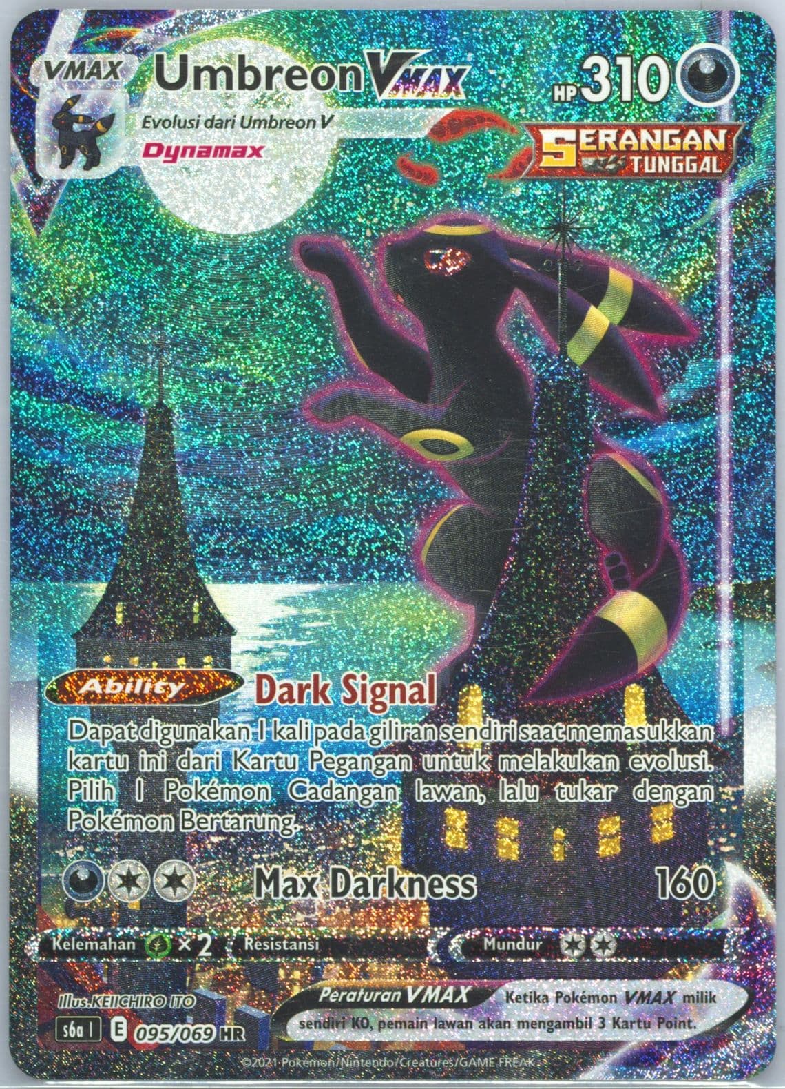 Full Art/Umbreon Vmax-Hyper (095) 2021 Pokemon Indonesian Sword & Shield Eevee Heroes