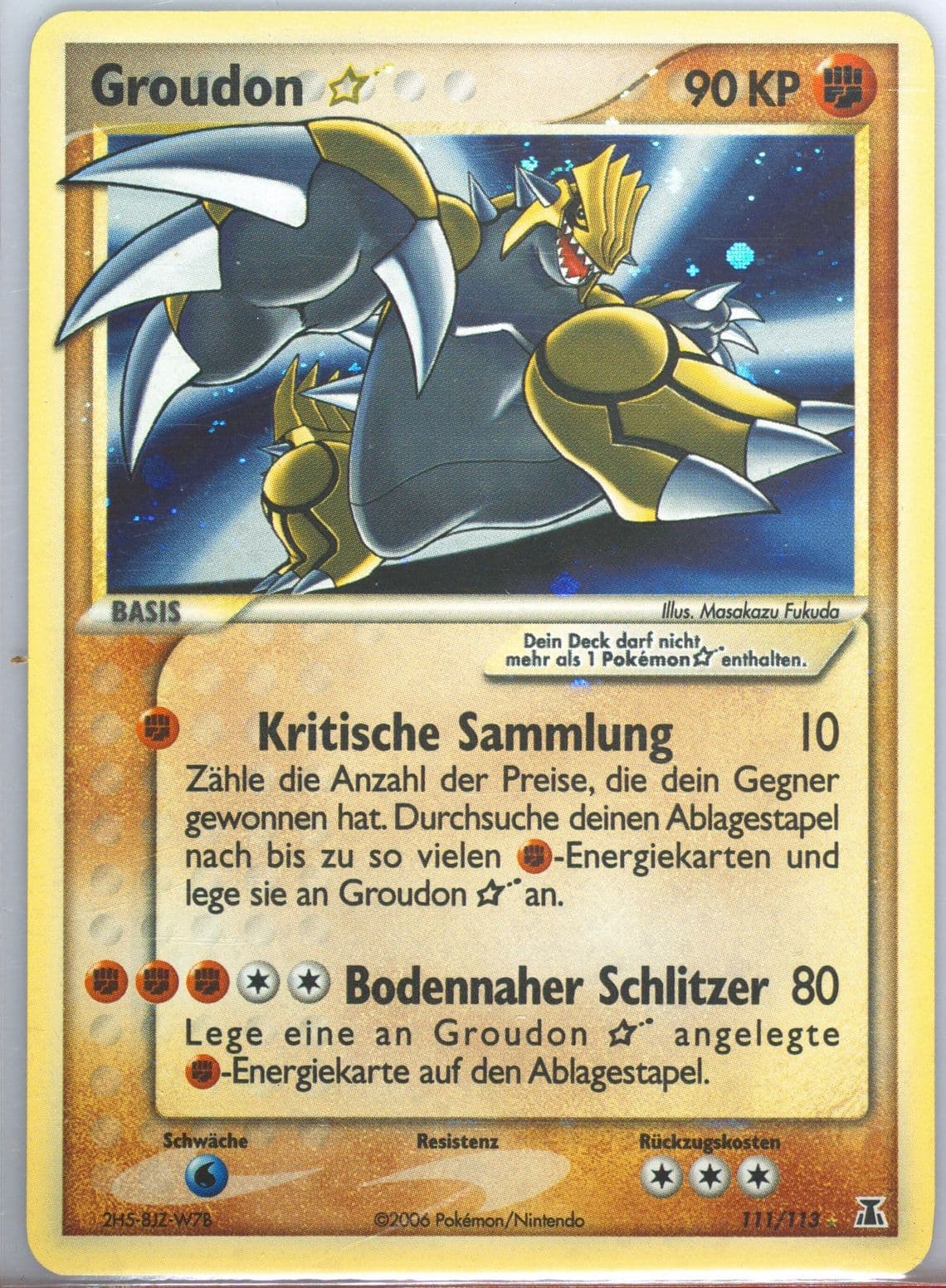 Groudon-Holo German-Gold Star (111) 2005 Pokemon EX Delta Species