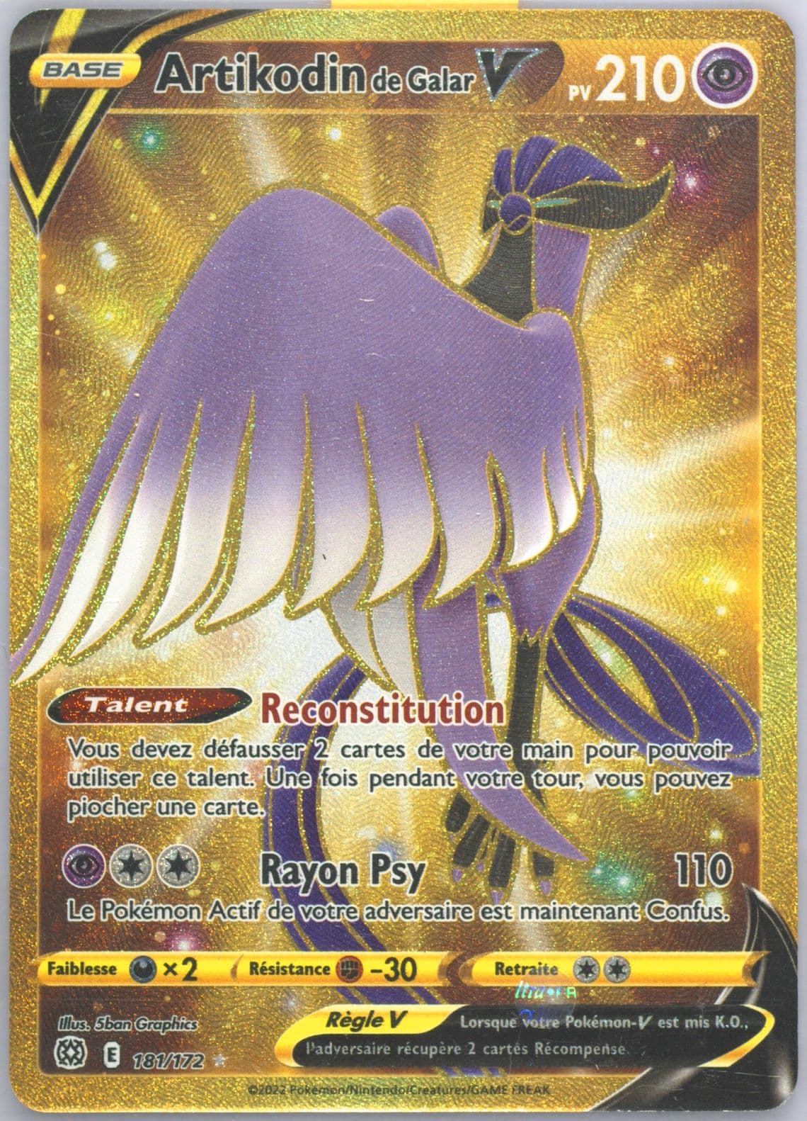 Full Art/Artikodin de Galar V French-Secret (181) 2022 Pokemon Sword & Shield Brilliant Stars