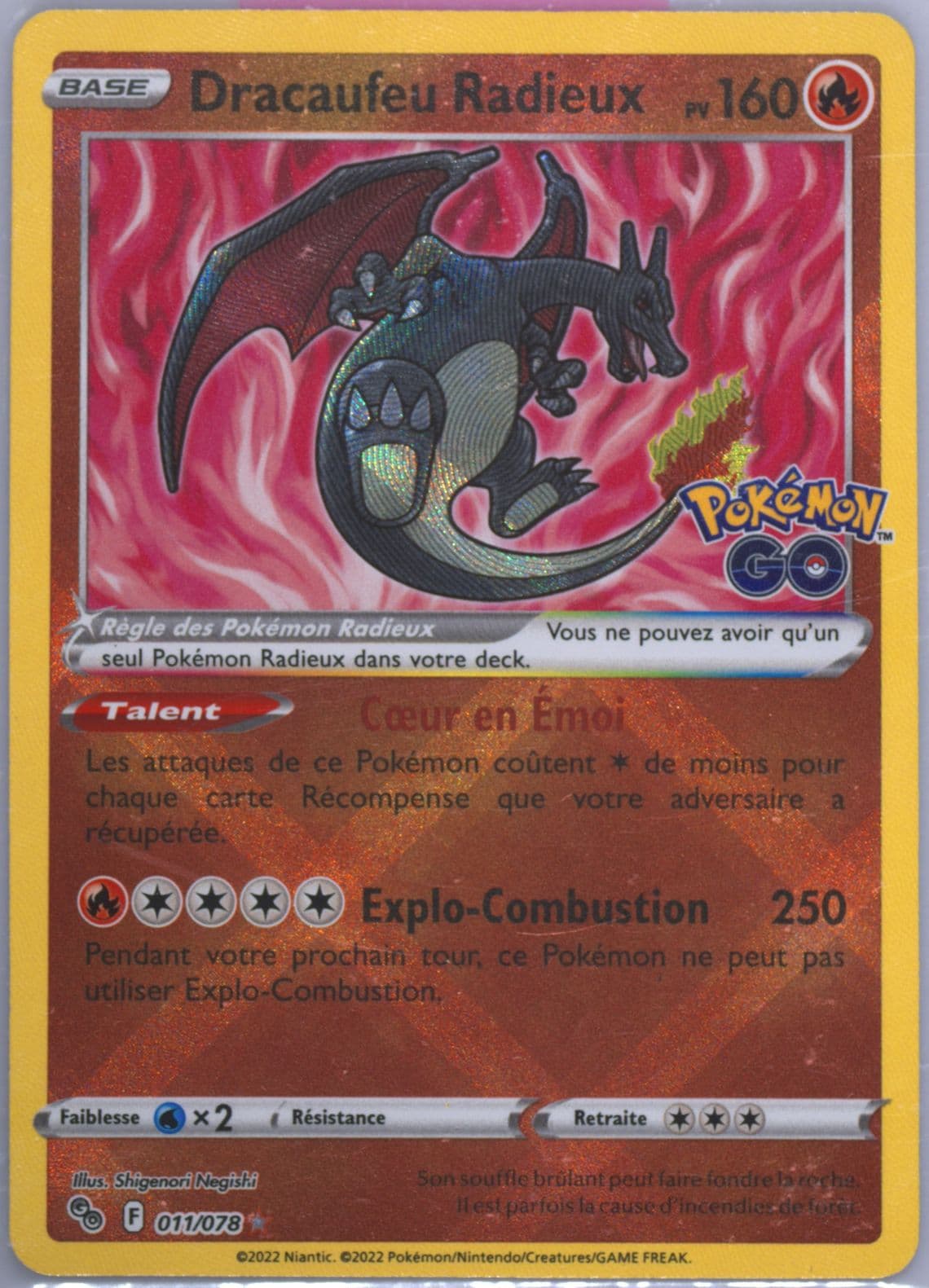Dracaufeu Radieux French (011) 2022 Pokemon Go