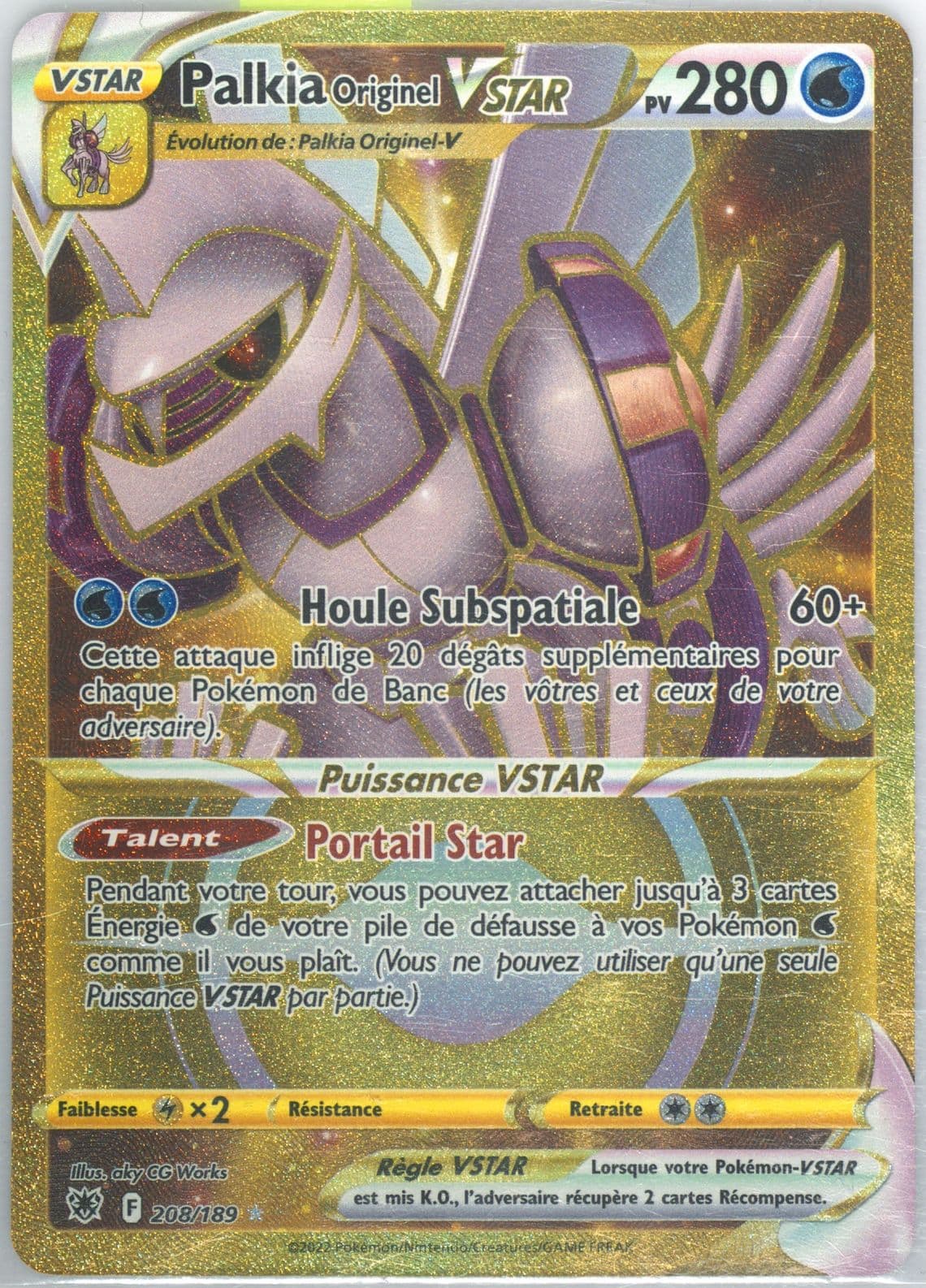 Full Art/Palkia Originel Vstar French-Secret (208) 2022 Pokemon Sword & Shield Astral Radiance