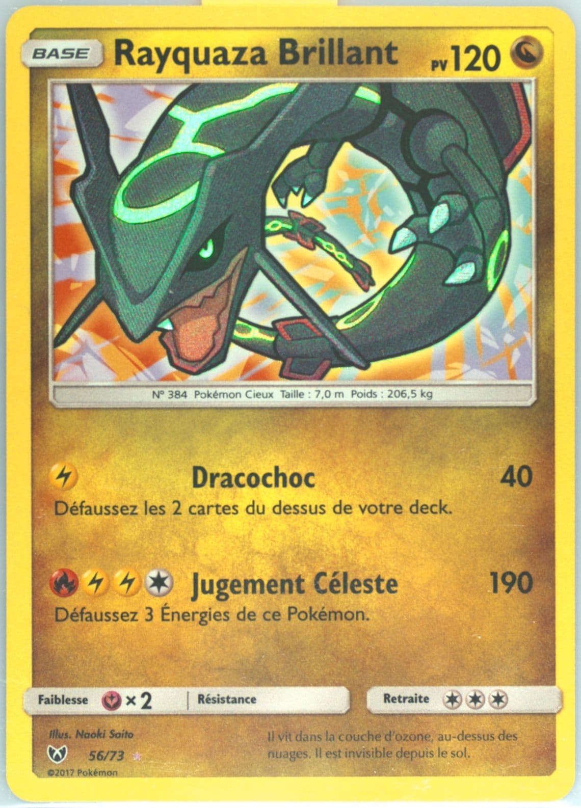 Rayquaza Brillant-Holo French (56) 2017 Pokemon Sun & Moon Shining Legends