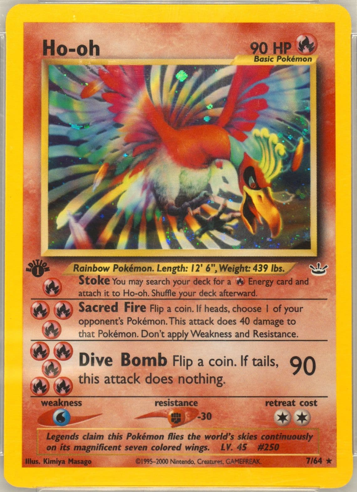 HO-Oh-Holo (7) 2001 Pokemon Neo Revelation 1st Edition