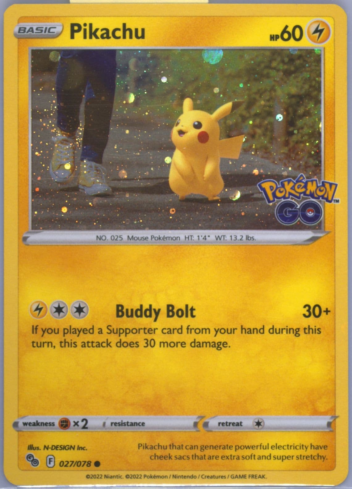 Pikachu-Holo Cosmos-Pokemon Go Tins (027) 2022 Pokemon Go