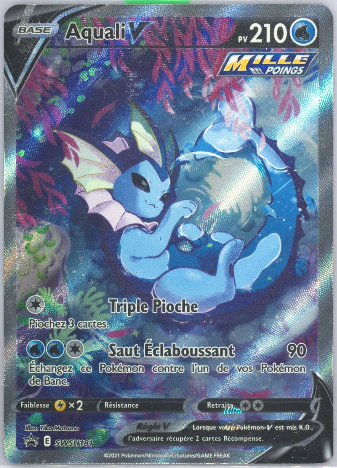 Full Art/Aquali V Vaporeon Vmax Premium Collection-French (181) 2022 Pokemon Swsh Black Star Promo