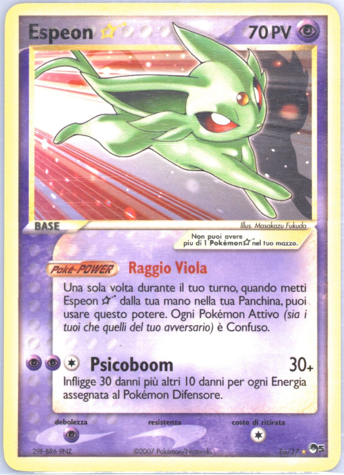 Espeon-Gold Star Italian (16) 2007 Pokemon Pop Series 5