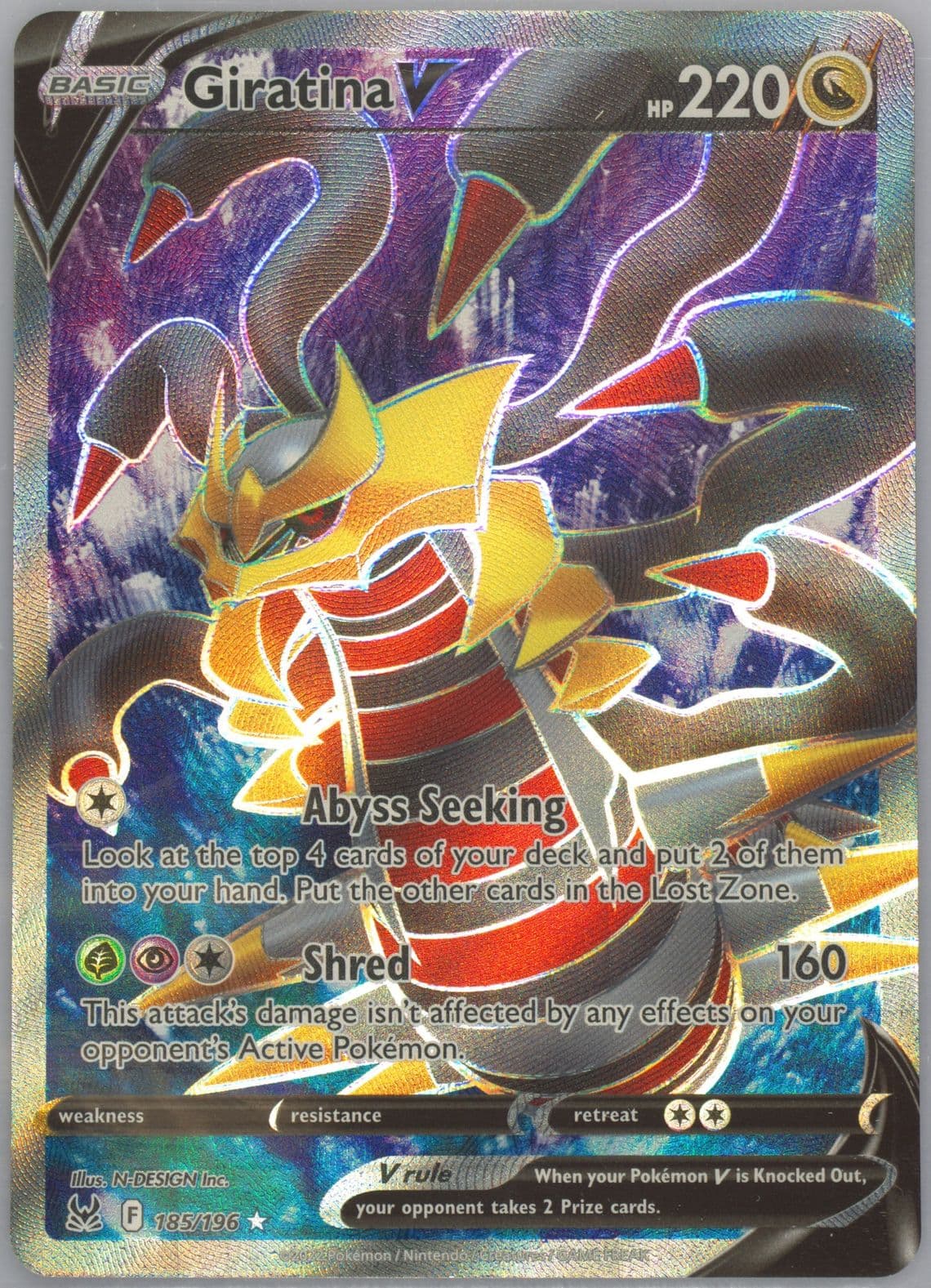 Full Art/Giratina V (185) 2022 Pokemon Sword & Shield Lost Origin