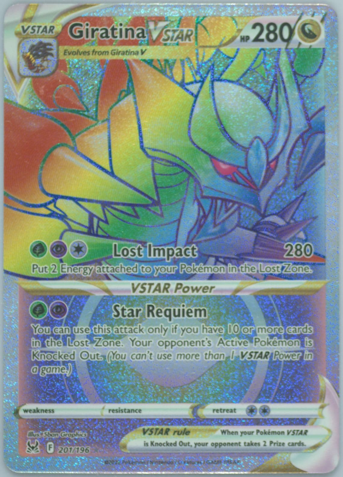 Full Art/Giratina Vstar Secret (201) 2022 Pokemon Sword & Shield Lost Origin