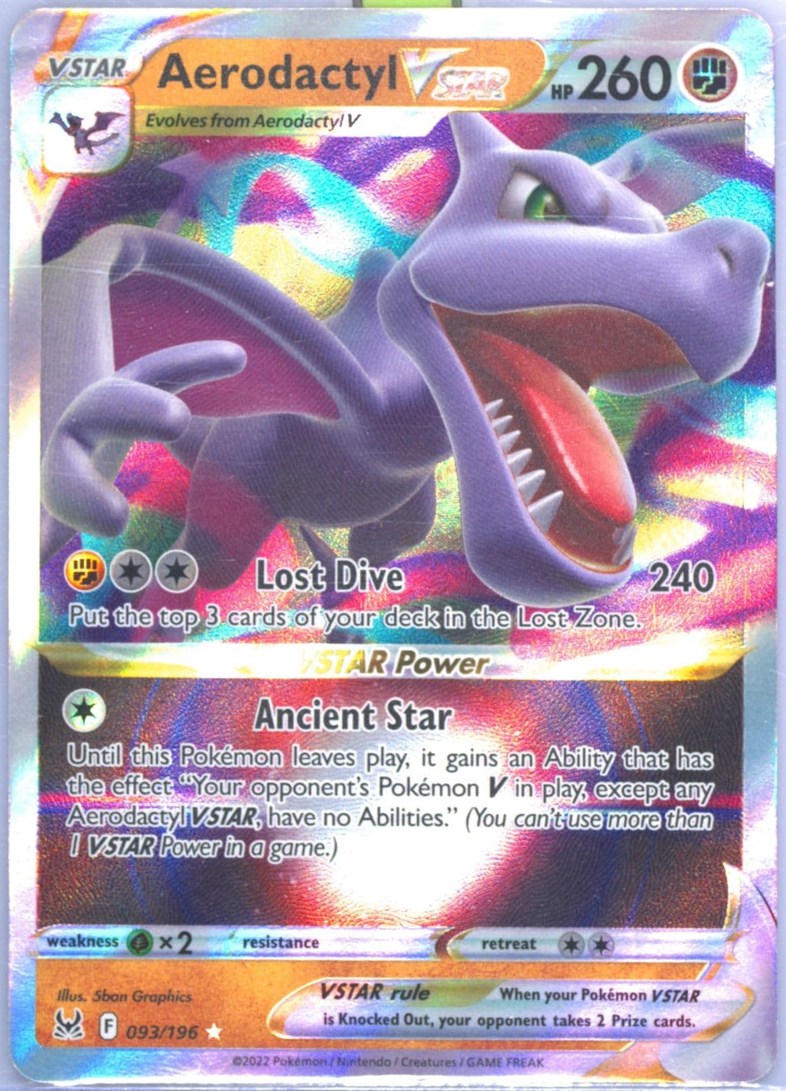 Aerodactyl Vstar (093) 2022 Pokemon Sword & Shield Lost Origin