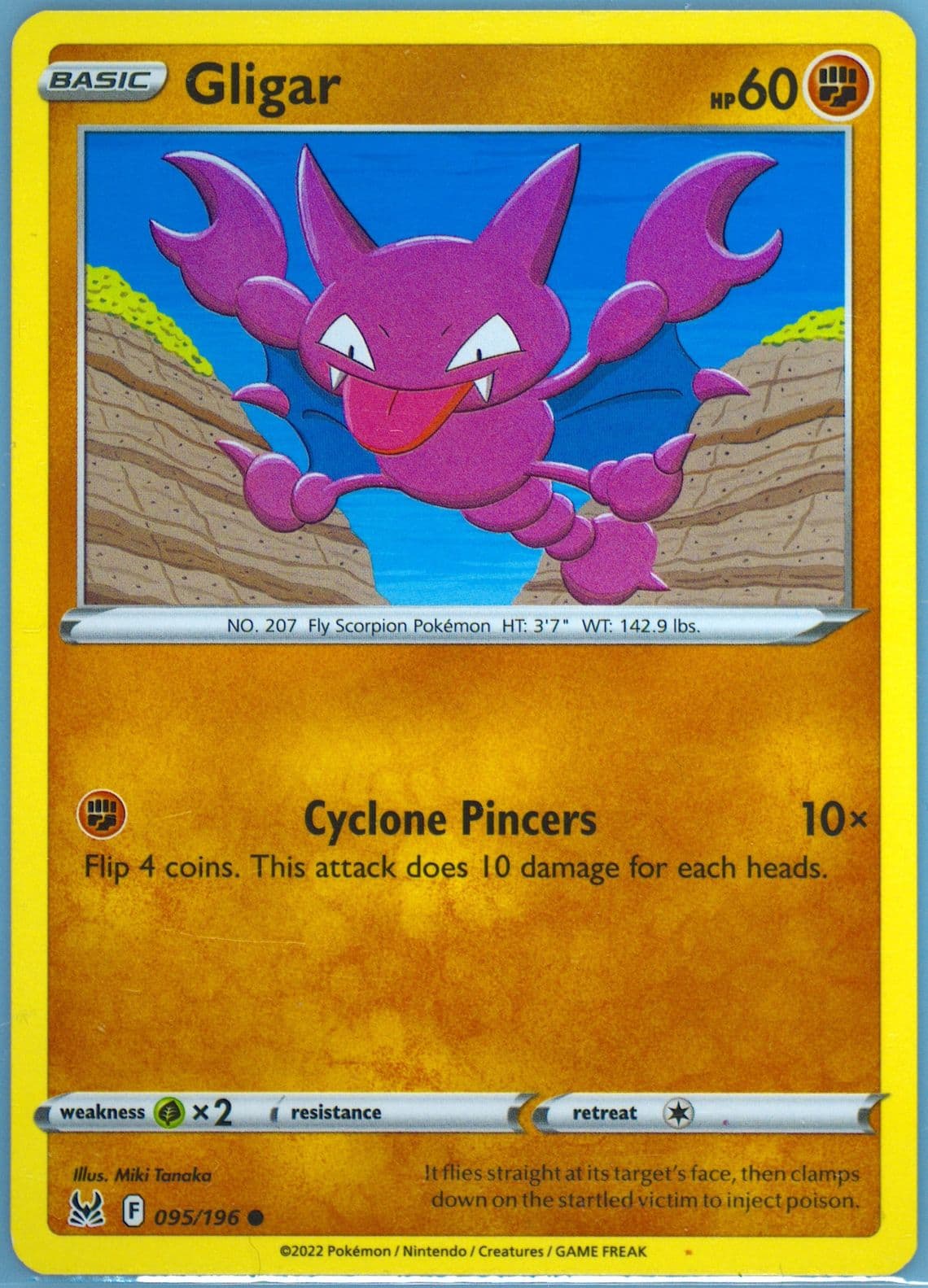 Gligar (095) 2022 Pokemon Sword & Shield Lost Origin