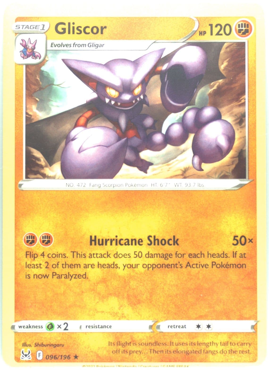 Gliscor (096) 2022 Pokemon Sword & Shield Lost Origin