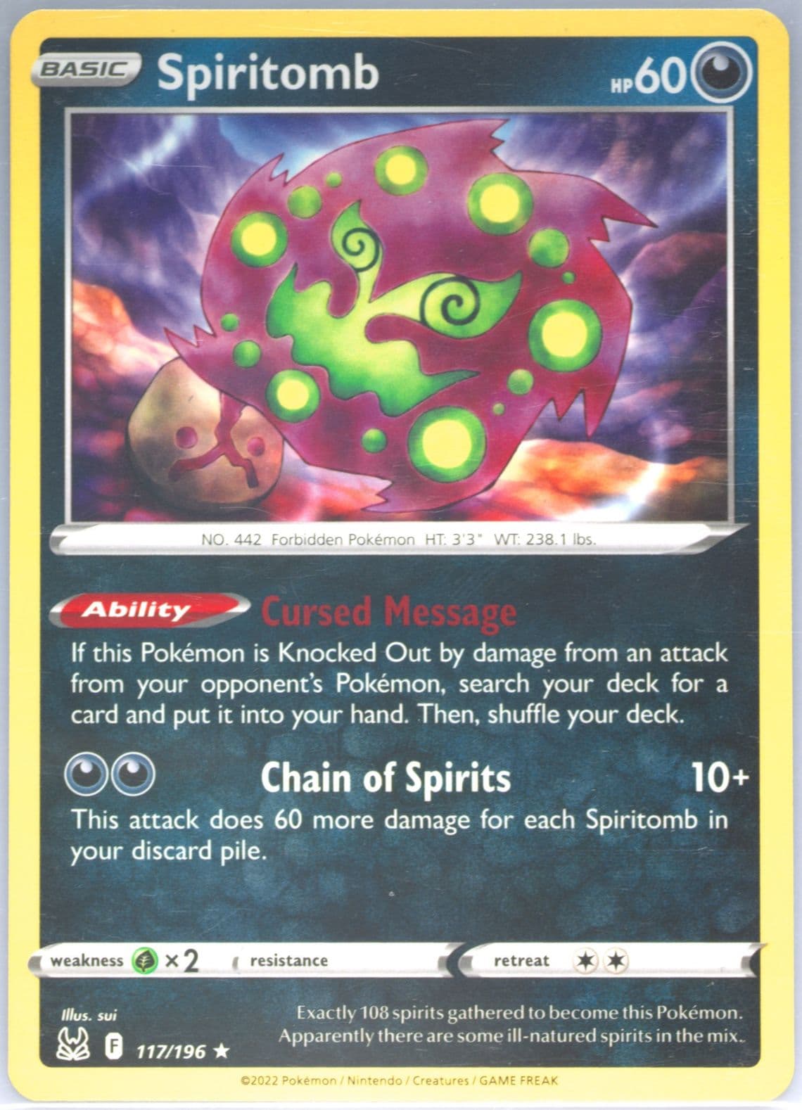 Spiritomb (117) 2022 Pokemon Sword & Shield Lost Origin