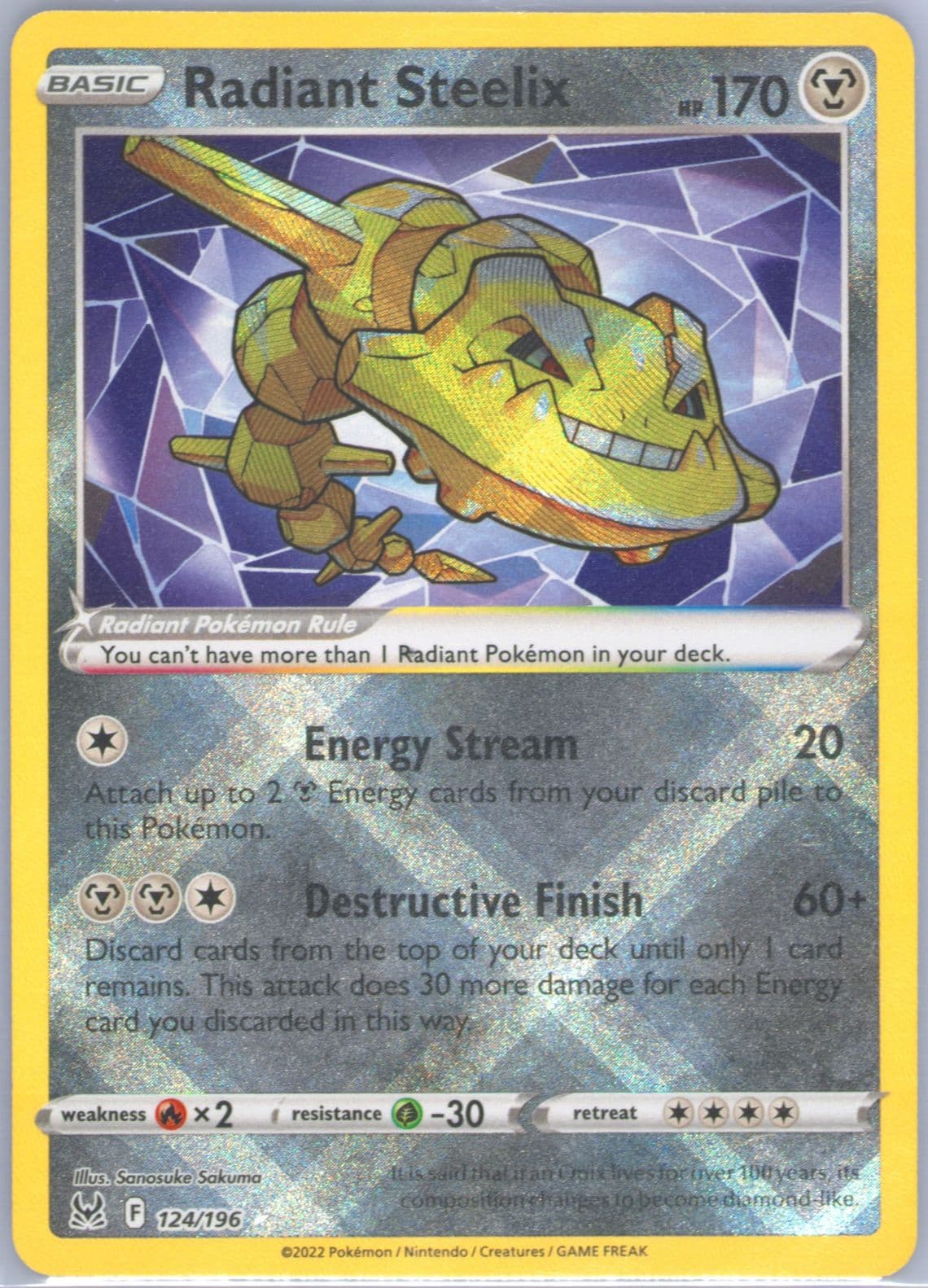 Radiant Steelix (124) 2022 Pokemon Sword & Shield Lost Origin