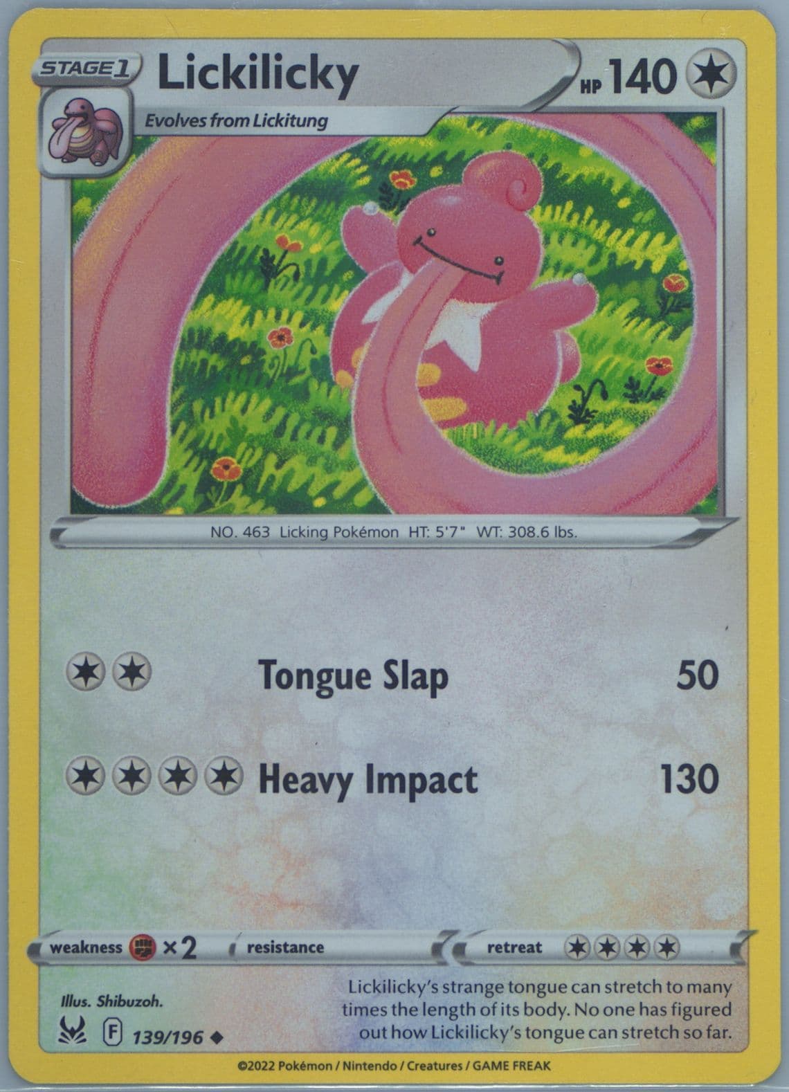 Lickilicky (139) 2022 Pokemon Sword & Shield Lost Origin