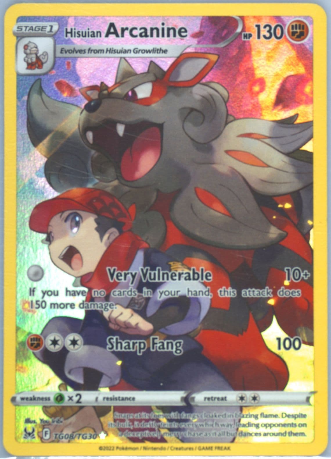Full Art/Hisuian Arcanine (TG08) 2022 Pokemon Sword & Shield Lost Origin