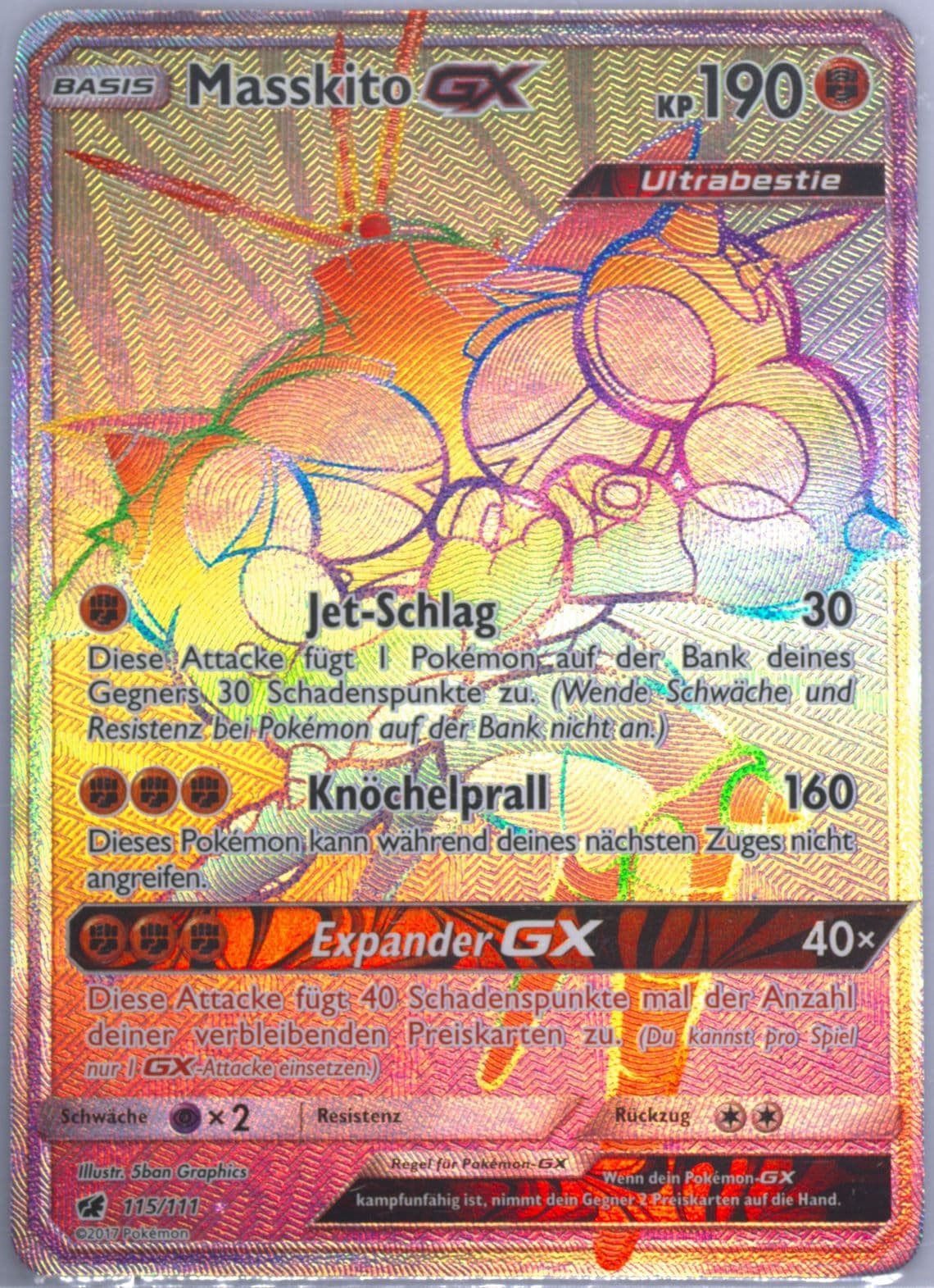 Full Art/Masskito GX German (115) 2017 Pokemon Sun & Moon Crimson Invasion
