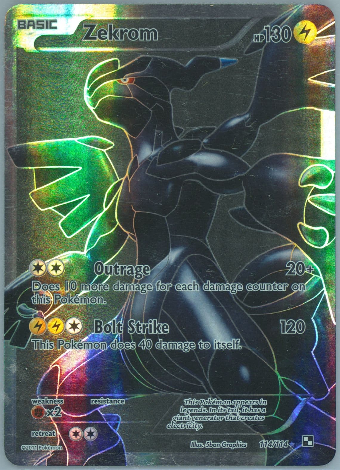 Full Art/Zekrom Black Background (114) 2011 Pokemon Black & White
