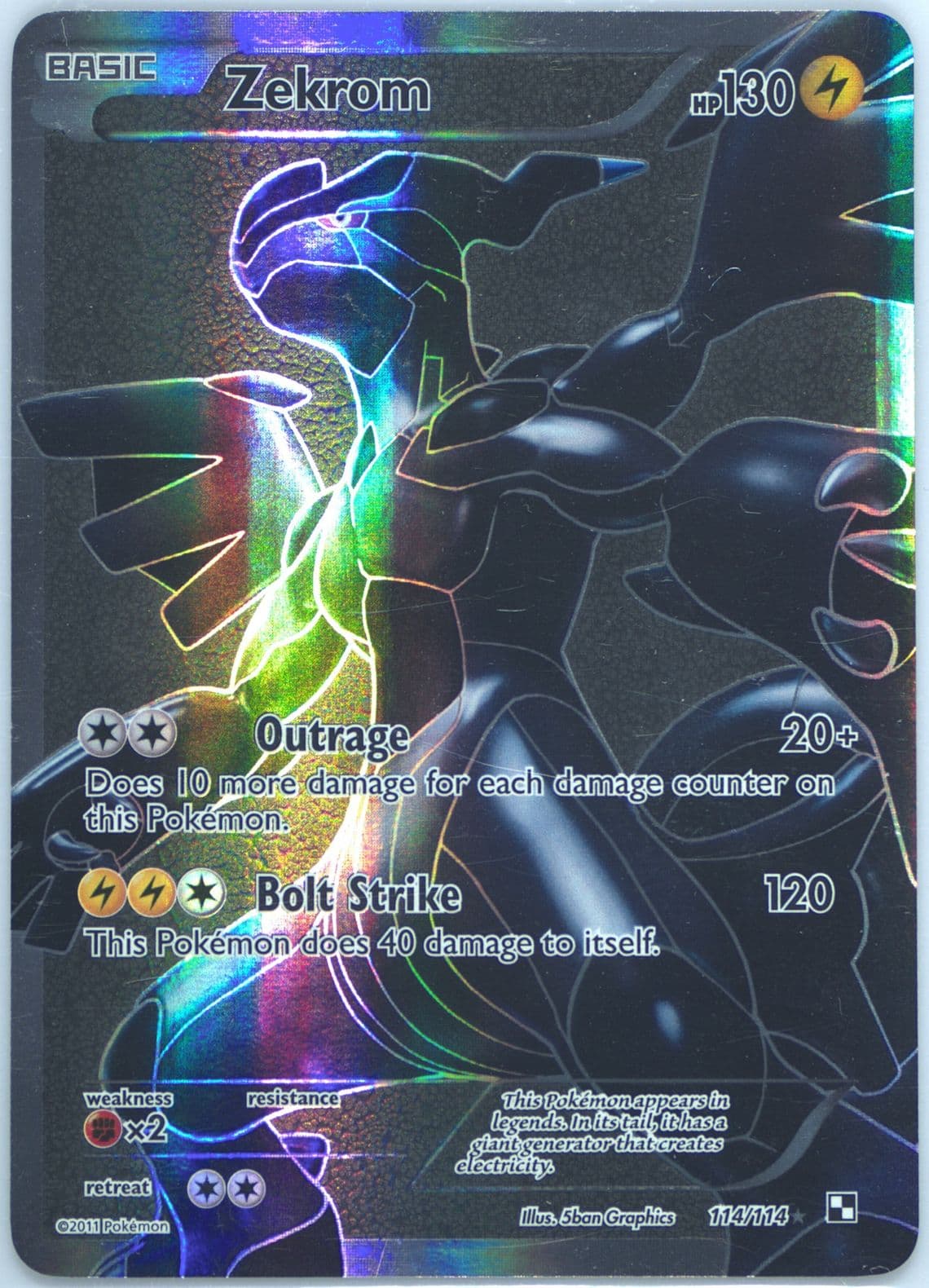 Full Art/Zekrom Gray Background (114) 2011 Pokemon Black & White