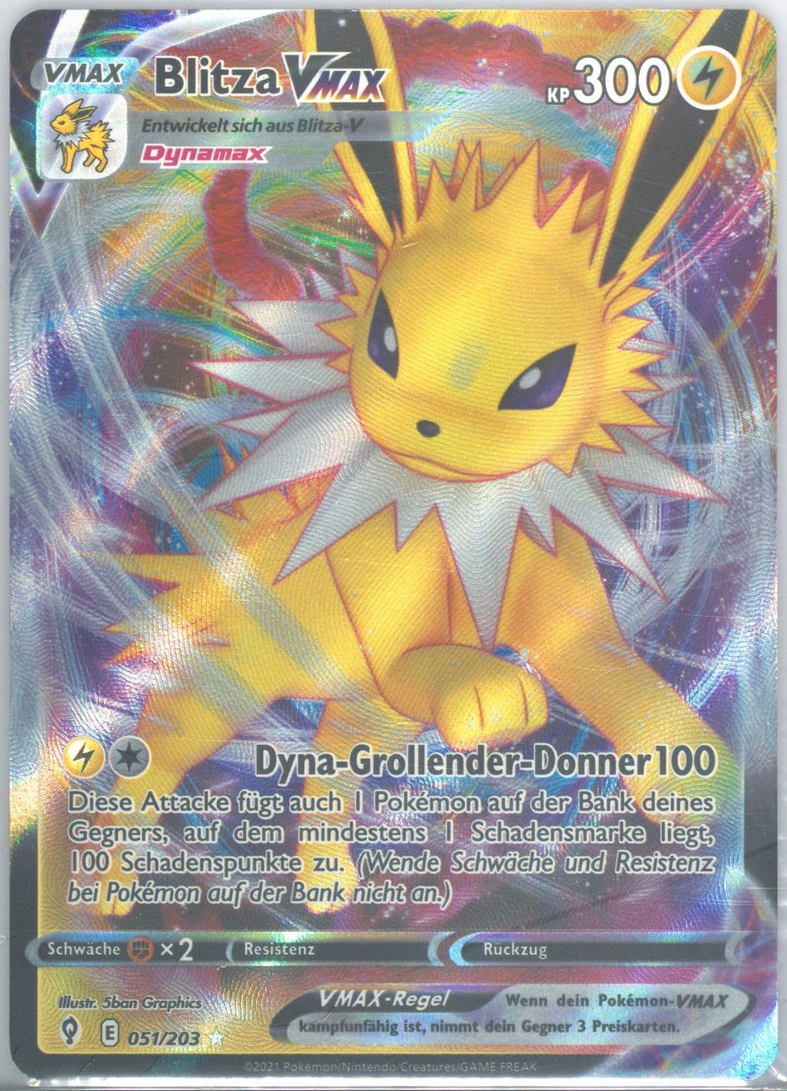 Full Art/Blitza Vmax German (051) 2021 Pokemon Sword & Shield Evolving Skies