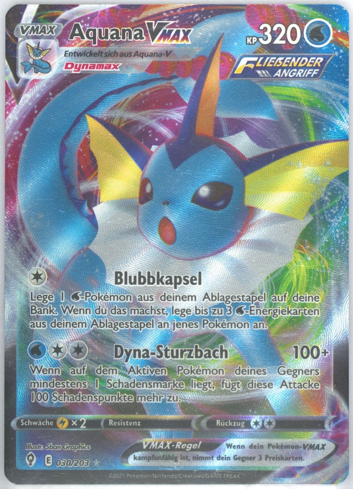 Full Art/Aquana Vmax German (030) 2021 Pokemon Sword & Shield Evolving Skies