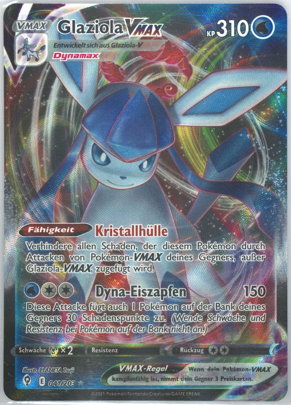 Full Art/Glaziola Vmax German (041) 2021 Pokemon Sword & Shield Evolving Skies