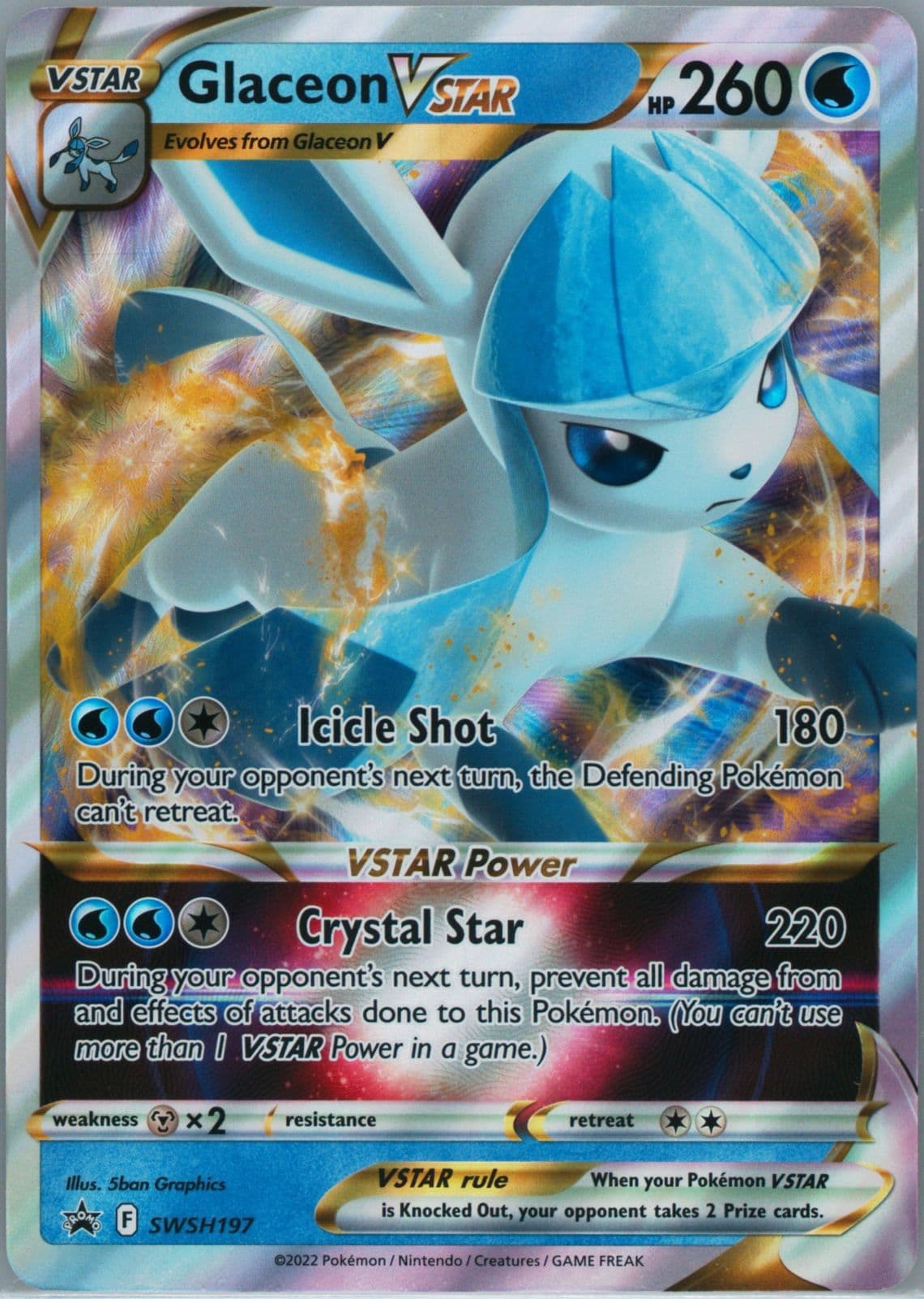 Glaceon Vstar Glaceon Vstar Special Collection-Jumbo (197) 2022 Pokemon Swsh Black Star Promo