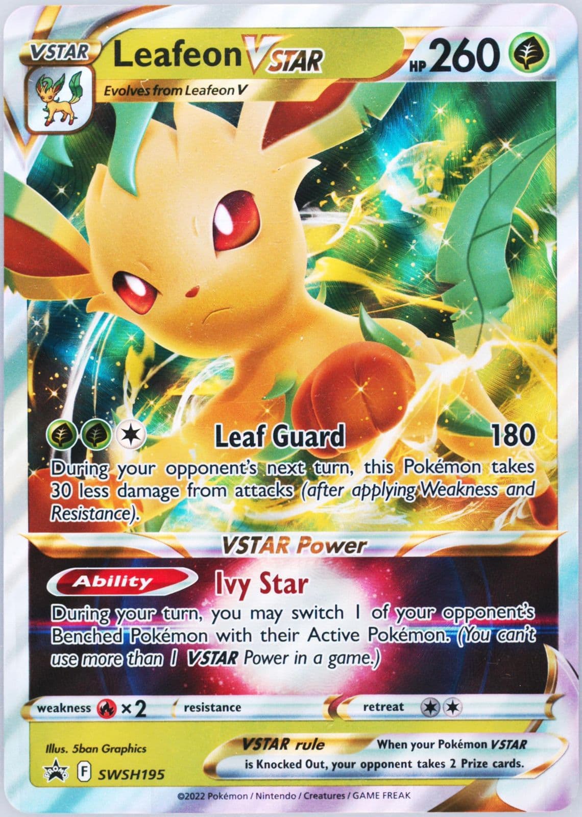 Leafeon Vstar Leafeon Vstar Special Collection-Jumbo (195) 2022 Pokemon Swsh Black Star Promo