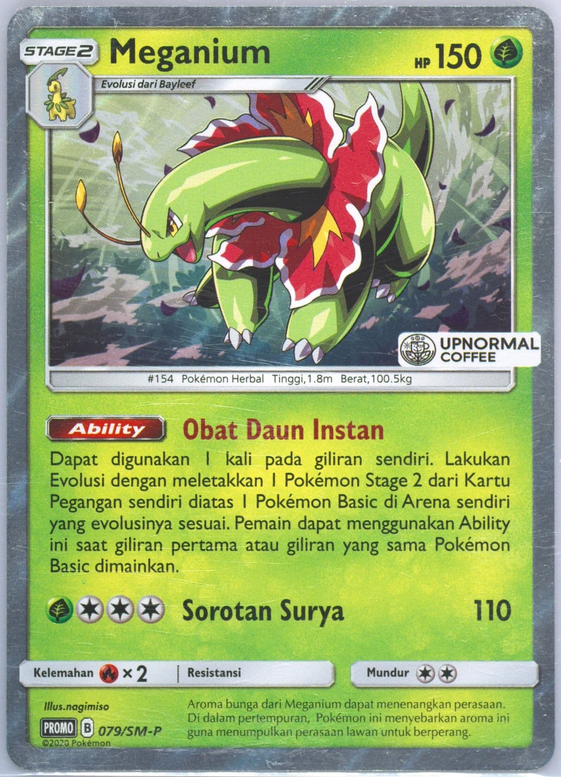 Meganium-Holo Tutorial & Challenge at Upnormal Coffee (079) 2020 Pokemon Indonesian SM Promo