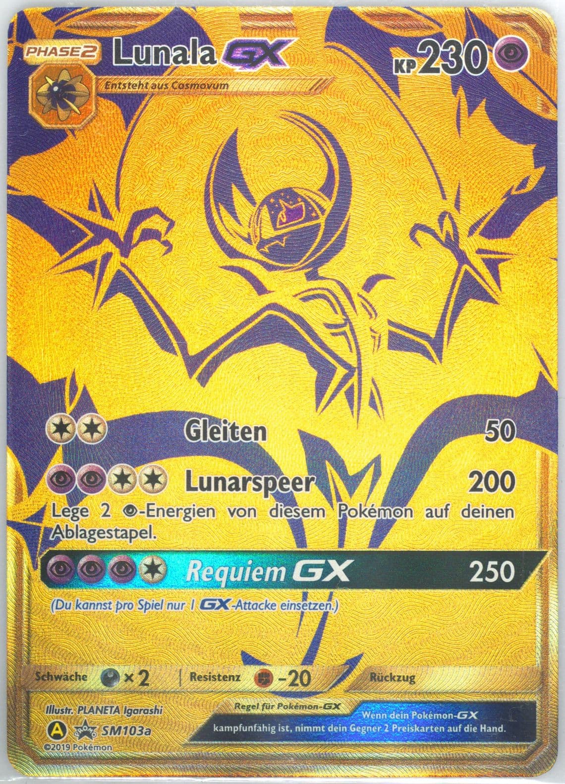Full Art/Lunala GX Hidden Fates Premium Collection-German (SM103a) 2019 Pokemon SM Black Star Promo