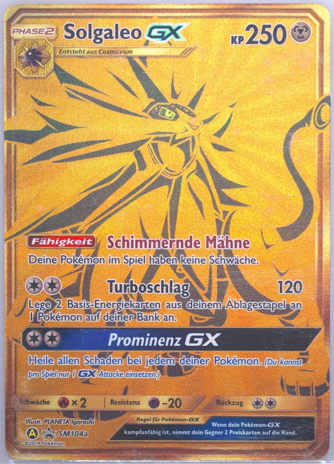 Full Art/Solgaleo GX Hidden Fates Premium Collection-German (SM104a) 2019 Pokemon SM Black Star Promo