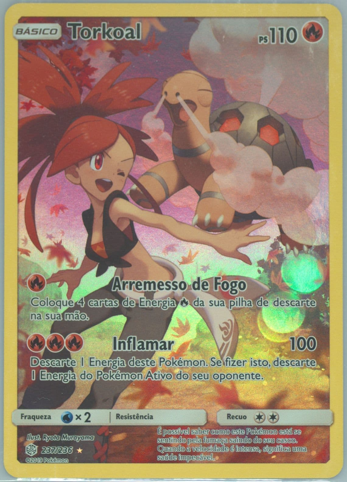 Full Art/Torkoal Portuguese-Secret (237) 2019 Pokemon Sun & Moon Cosmic Eclipse
