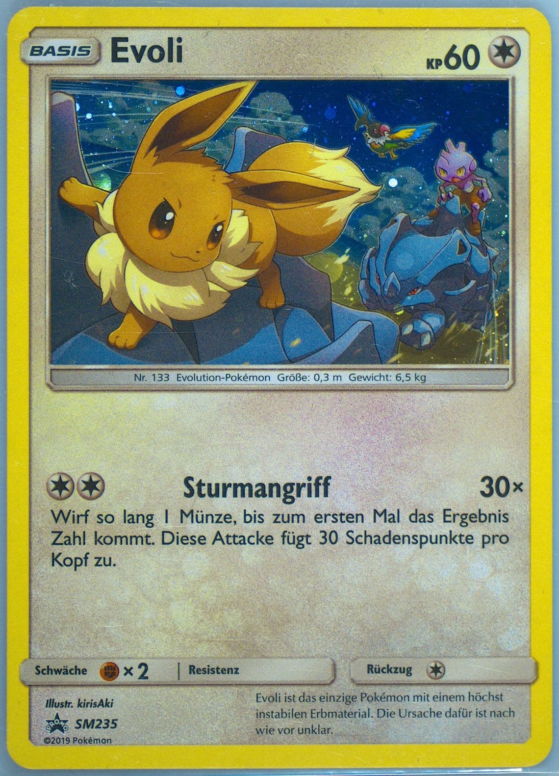 Evoli-Holo Pikachu-GX & Eevee-GX Special Collection-German (SM235) 2019 Pokemon SM Black Star Promo