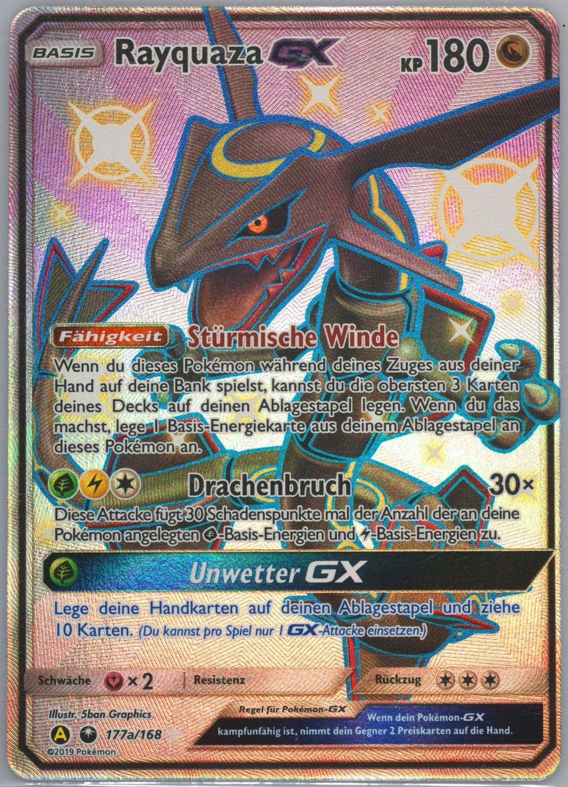 Full Art/Rayquaza GX 2019 Yellow A Hidden Fates Premium Collection-German (177a) 2018 Pokemon Sun & Moon Celestial Storm
