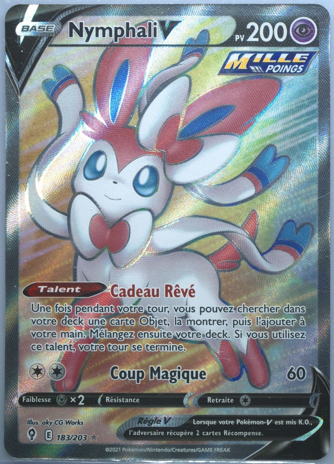 Full Art/Nymphali V French (183) 2021 Pokemon Sword & Shield Evolving Skies