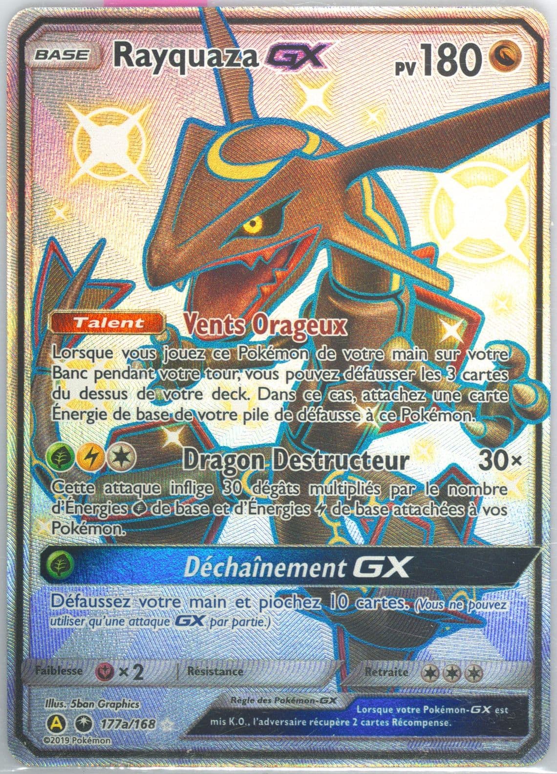 Full Art/Rayquaza GX 2019 Yellow A Hidden Fates Premium Collection-French (177a) 2018 Pokemon Sun & Moon Celestial Storm