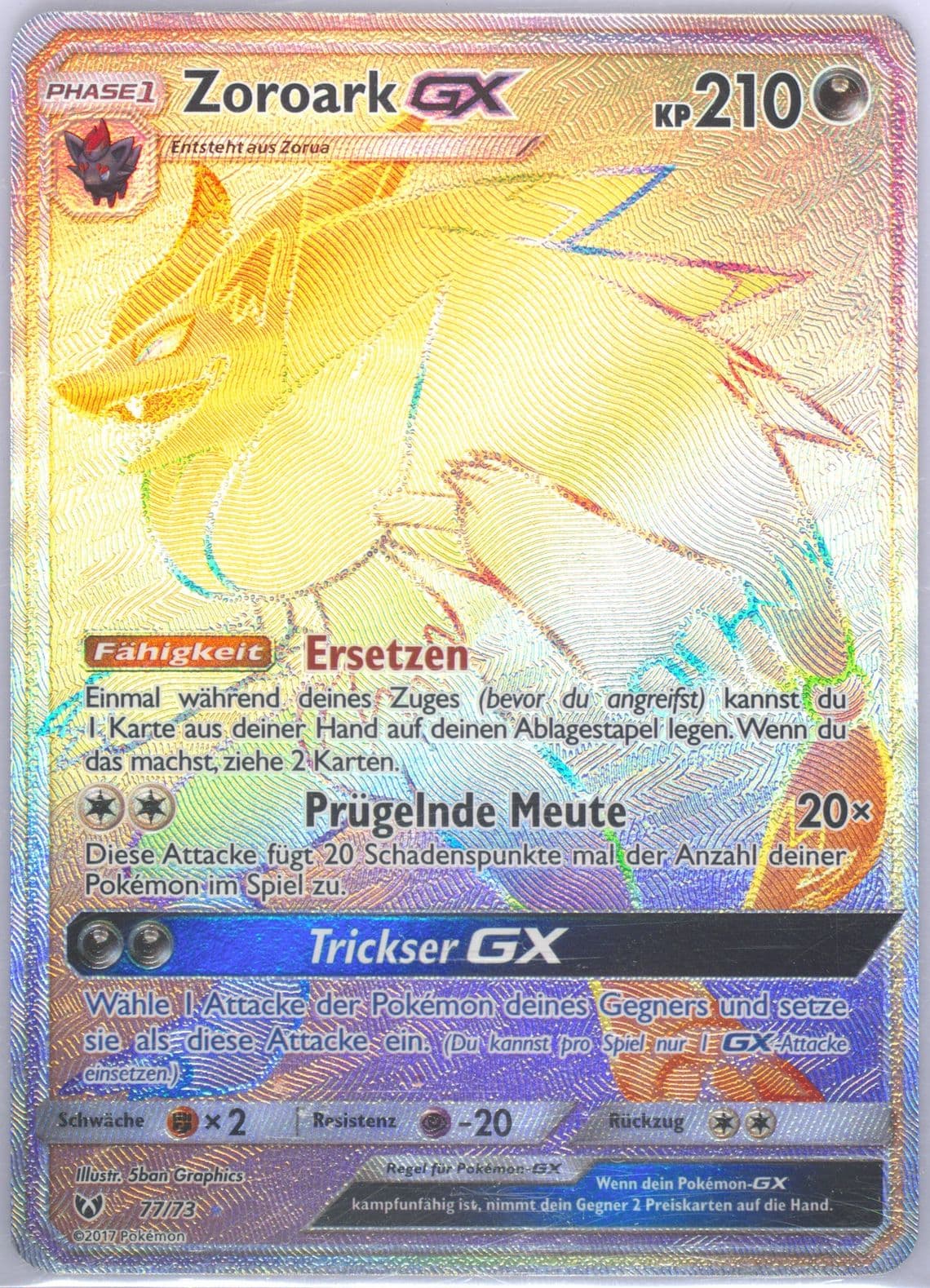 Full Art/Zoroark GX Secret-German (77) 2017 Pokemon Sun & Moon Shining Legends