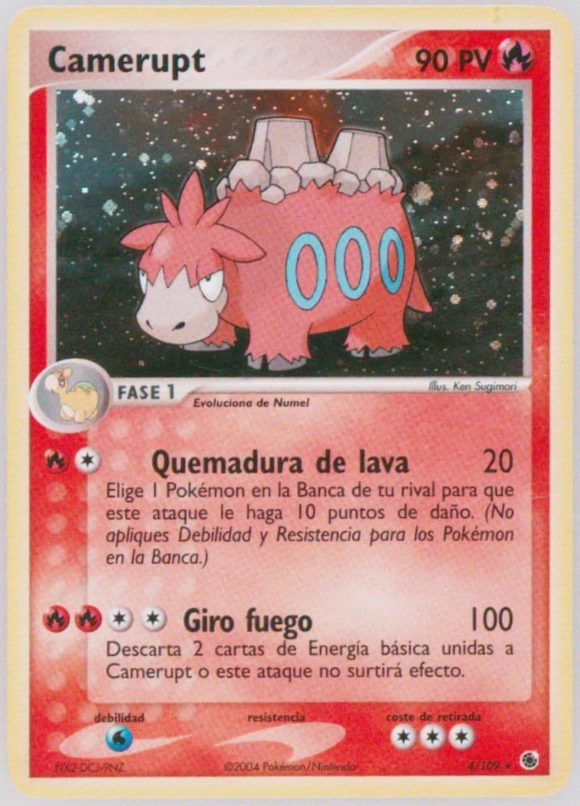 Camerupt-Holo (4) 2004 Pokemon Spanish EX Ruby & Sapphire