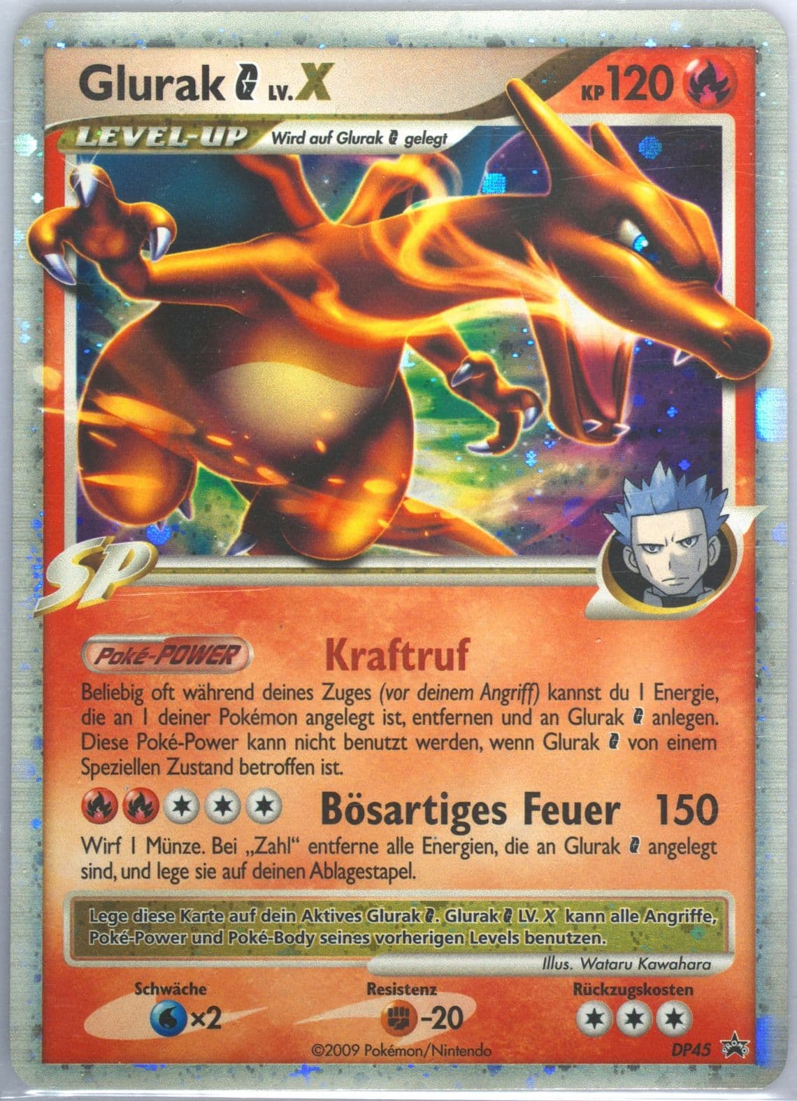 Glurak G LV.X-Holo German (DP45) 2009 Pokemon Diamond & Pearl Black Star Promo