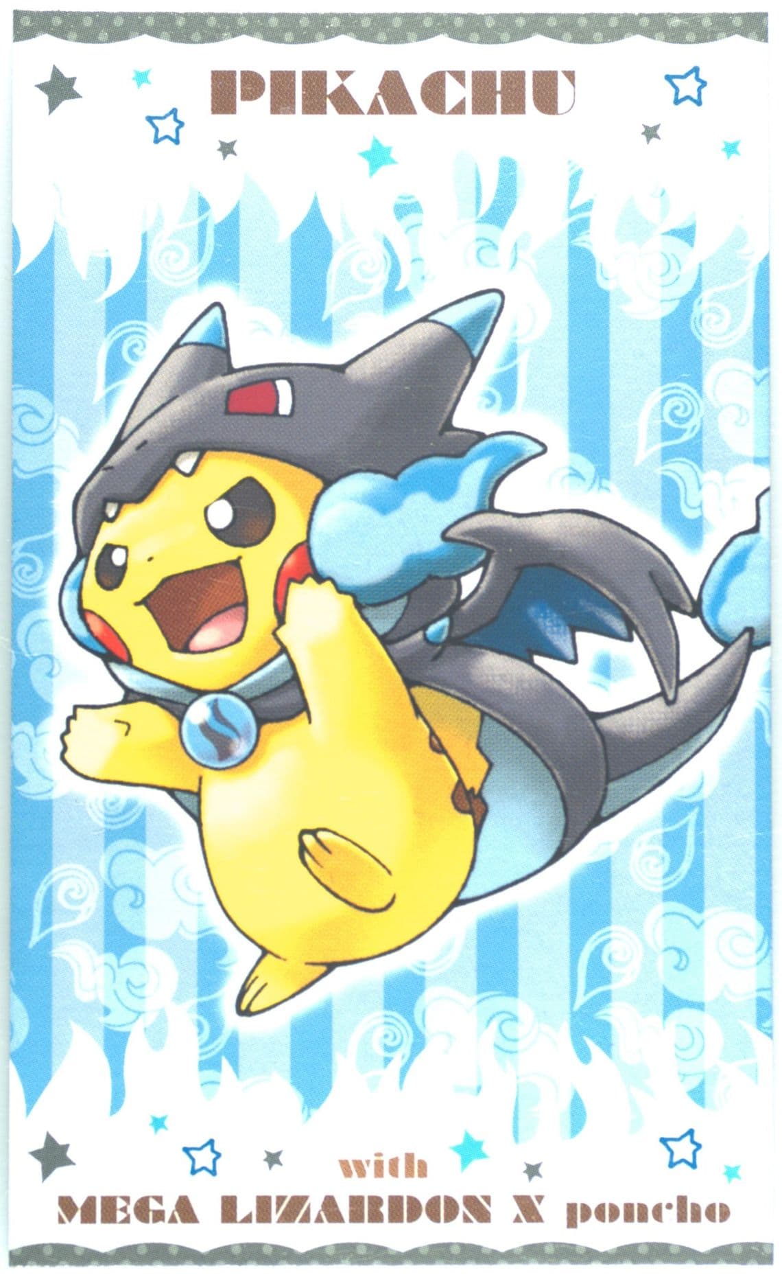 Poncho-Wearing Pikachu Mega Campaign Business Card-Charizard X () 2016 Pokemon Japanese XY Promo