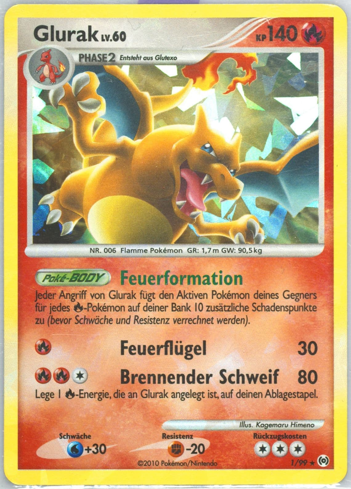 Glurak-Holo German-Cracked Ice (1) 2009 Pokemon Platinum Arceus