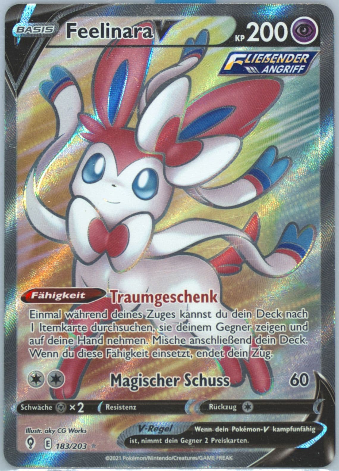Full Art/Feelinara V German (183) 2021 Pokemon Sword & Shield Evolving Skies