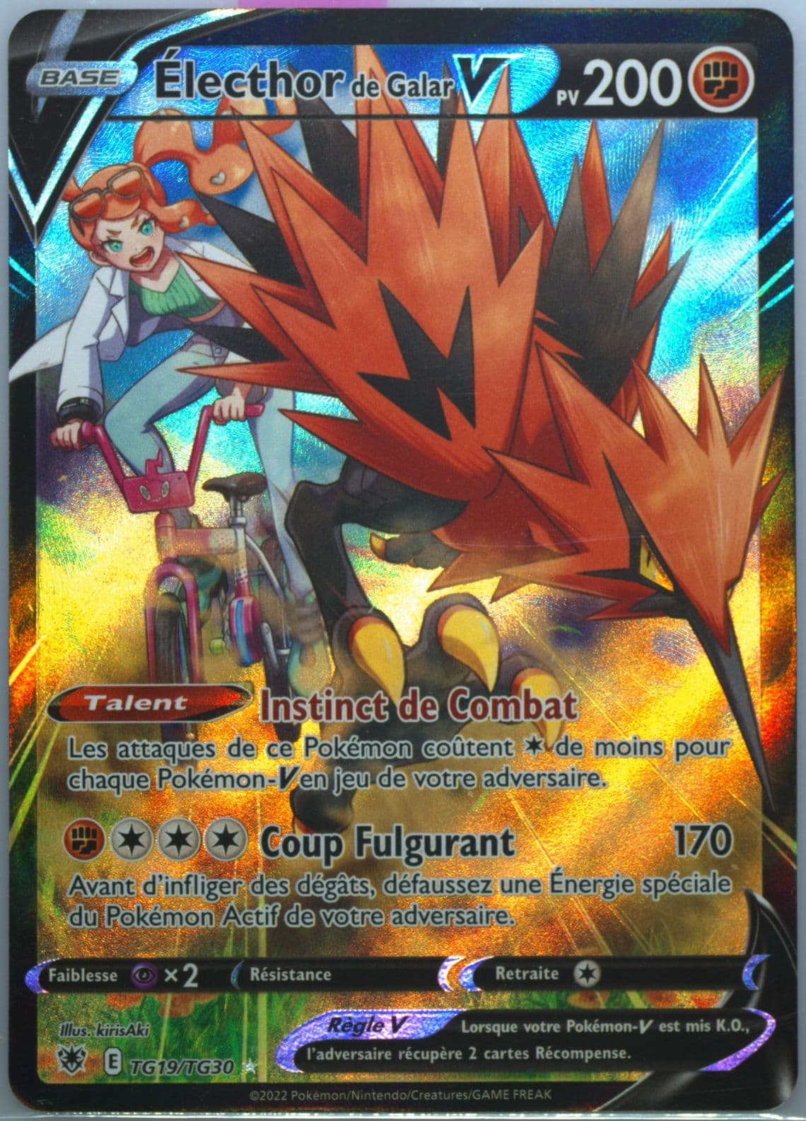 Full Art/Electhor de Galar V French (TG19) 2022 Pokemon Sword & Shield Astral Radiance