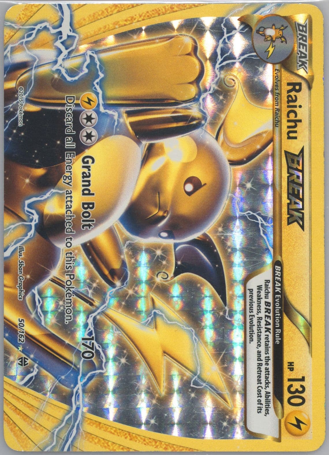 Raichu Break Inverted Back (50) 2015 Pokemon XY Breakthrough