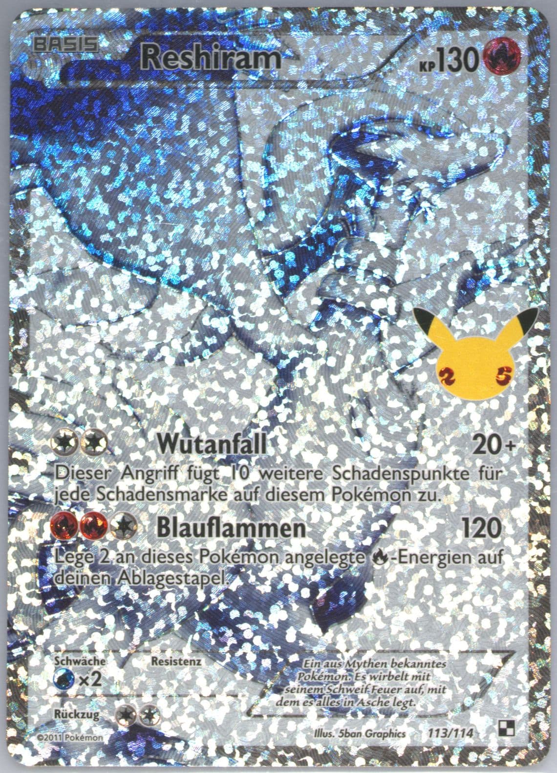 Full Art/Reshiram German (113) 2021 Pokemon Celebrations Classic Collection