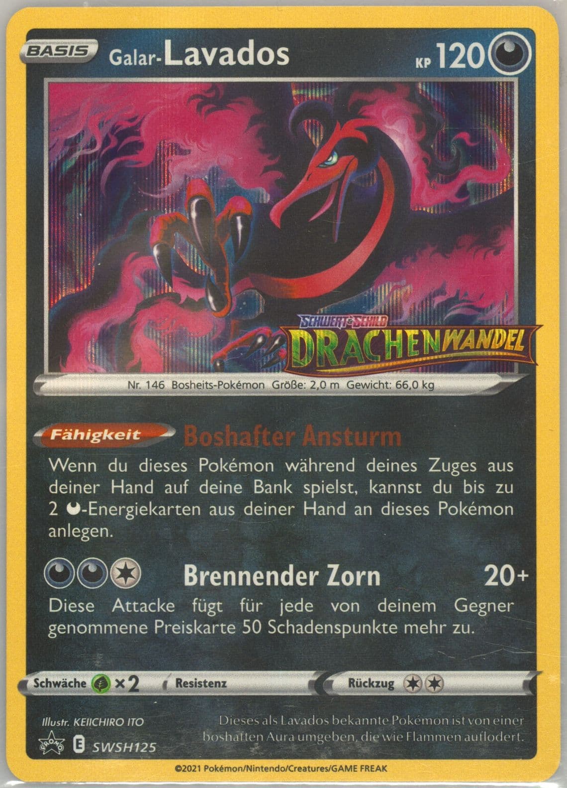 Galarian Moltres-Holo Prerelease-German (125) 2021 Pokemon Swsh Black Star Promo